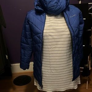 Girls long hooded Columbia jacket size 14/16